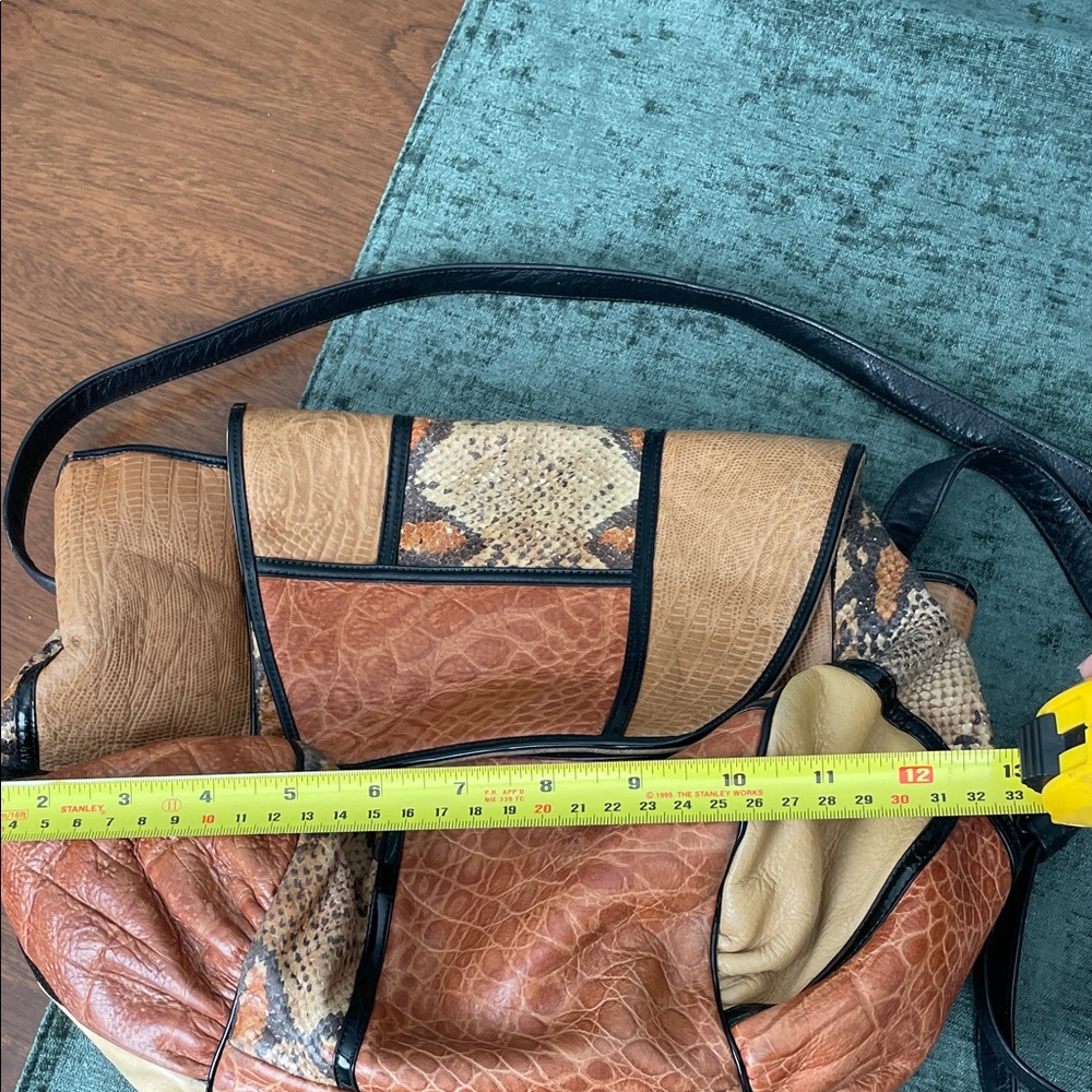 Vintage Patchwork Exotic Leather & Patent Crossbody Bag - - Picture 11 of 11